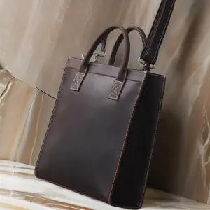 [옷자락]남자 토트 비즈니스 소가죽 핸들 스퀘어 백