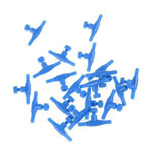 호환 수족관 어항 조절식 공기 라인 튜빙 볼륨 유량 제어 밸브  산소 펌프 블랙 블루  4mm  20개