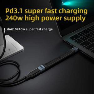 Thunderbolt 5용 호환 전기능 데이터 케이블 USB C 고속 충전 PD 240W 8k 비디오 출력 80Gbps 전송