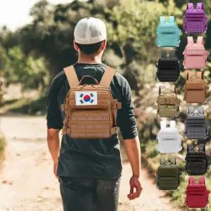 [옷자락]남자 여자 스포티 컴팩트 사각 패치 미니 백팩