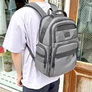 [옷자락]남성 캐주얼 무지 지퍼포켓 사각백팩 학생가방