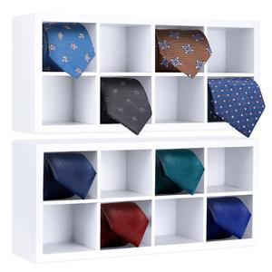 FTUREERA 타이 서랍 박스 2팩 16칸 드레스룸 또는 옷장 대나무 정리함용 벽걸이