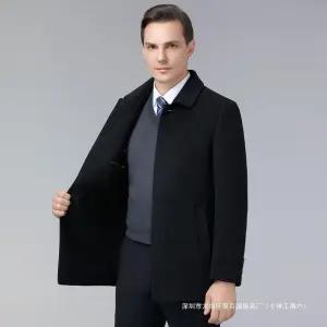 코아픽샵 남자 키작남 하프 코트 양면 캐시미어 캐주얼 노파마 클래식 비즈니스 울 재킷 꾹1