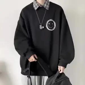 코아픽샵 남성용 가을 캐주얼 후드 바람막이 커플 기모 키작남 풀오버 맨투맨 프린트 라운드 꾹3