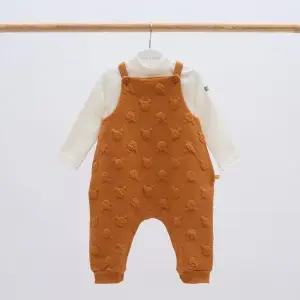 [달퐁]큐비앤맘 아꼬미 카멜 오버올 티셔츠 세트