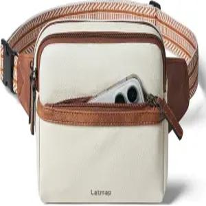 LATMAP 3L 패니 팩 벨트 백 여성용 스몰 에브리웨어 크로스바디 허리 인조 가죽 슬링 가슴 여행 가방