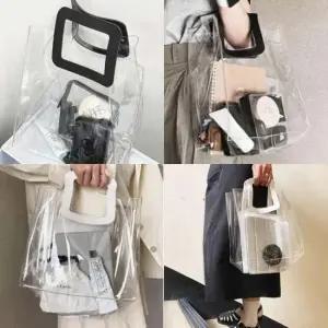 투명 토트백 가로 피크닉백 투명가방