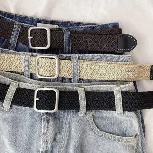 캐주얼 무타공 스판 밴딩 벨트 남성 여성 캔버스벨트