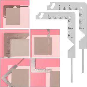 Briartw 2pcs/세트 책 커버 가이드 5-in-1 스테인리스 스틸 금속 제본 도구 만들기 칩보드로 - 노트북이나