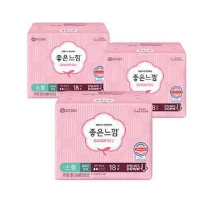좋은느낌 생리대 에어핏쿠션 울트라슬림 소형18개입x3팩