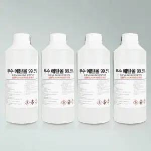 크로바 무수에탄올 99% 1L X 4개 /소독용 알코올 에틸 에칠 알콜 소독제 DIY 불멍 난로