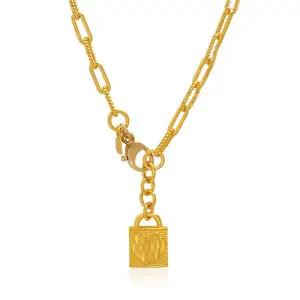 [골드모아]여자 순금 목걸이 18.75g [자물쇠하트 클립]