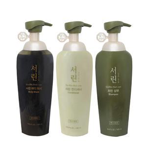 댕기머리 서린 샴푸 린스 바디워시 500ml 펌프형 한방샴푸 녹차추출물 보습
