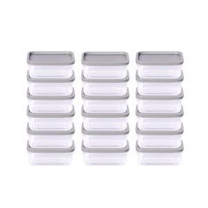 씨밀렉스 납작한 소분 냉장 냉동 보관용기 화이트, 소, 18개