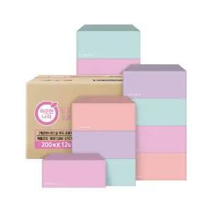 깨끗한나라 딥무드 오로라 미용티슈, 200매, 12입, 1개