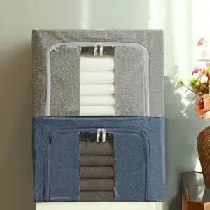 1 + 1 리빙박스 접이식/대용량/66L/100L/수납/보관함/대형/옷/이불/장난감/정리함