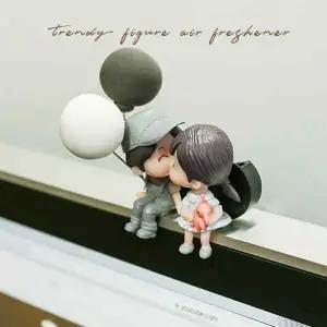 트렌디 피규어 방향제 블랙체리향 허브 아로마 커플 거치 송풍구 자동차 방향제