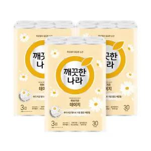 깨끗한나라 허브가든 데이지 30롤 3팩(총90롤)