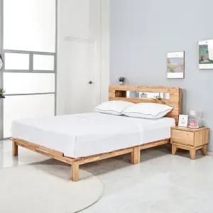 드봉 라지킹 1800 다리형 삼로스위치 LED 침대 참죽 원목 프레임 착불