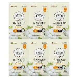 좋은느낌 유기농순면 라이너 롱 36개 x 6개