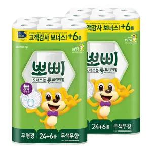 뽀삐 오래쓰는 롱 프리미엄 30m 30롤 2팩 (60롤)