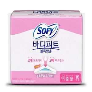 쏘피 바디피트 볼록맞춤 중형 16개 x 6팩 탕비실 학생