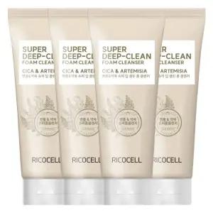 리코셀 트러블 진정+저자극 클렌징폼 220ml x 4개/병풀 약쑥 어성초/약알칼리성/모공케어/풍성거품
