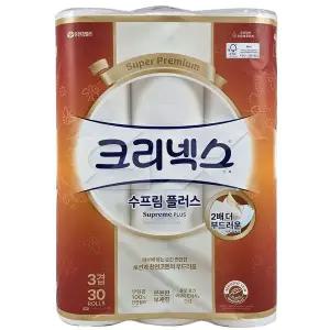 크리넥스화장지 수프림플러스 3겹 40m 30롤 롤화장지 화장지 무료배송 gx