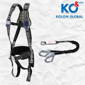 코오롱글로벌 벨트식 안전대 산업용 작업용 전체식안전벨트 건설 현장 안전그네 엘라 더블 릴 죔줄 KDAWH-221Y