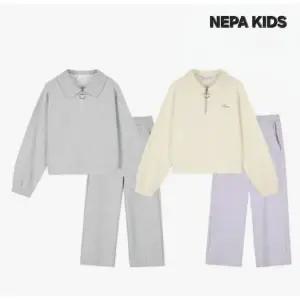 [네파키즈](의정부점)25FW 카라 디테일이 포인트인 여아 카라맨투맨 상하세트 KL65908