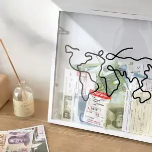 해외 여행 추억 담기 액자 비행기표 티켓 기념 동전 보관 수집 저금통