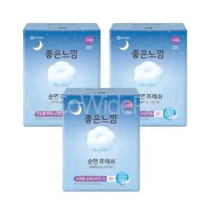 좋은느낌 좋은순면 생리대 수퍼롱 슬림 오버나이트 20매 x 3팩