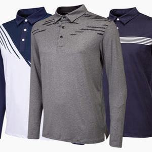 스판 남자 긴팔 카라 티셔츠 남성 봄 가을 티 카라넥 중년 50대 간절기