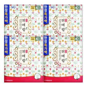 쏘피 생리대 귀애랑 울트라날개 중형 40개입 X 4개