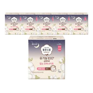 좋은느낌 유기농100%순면커버 입는 오버나이트, 중형, 8매, 6개