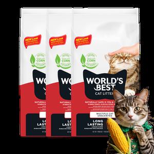 월드베스트 천연 옥수수 고양이모래 6.35kg 3팩 대용량 오리지널 멀티플캣