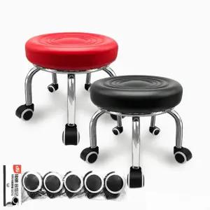 가오스 쿠션왕 이동식 작업의자 부드러운 무빙 동글뱅이 (롱사이즈)일반 의자 + 바퀴5개 추가