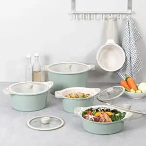 오슬로 마린 인덕션 겸용 그린 민트 냄비 5종세트