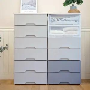 헤이즈 우드상판 서랍장 6단 모노톤 인테리어 수납장