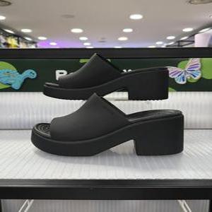 [크록스] 브루클린 슬라이드 힐 209408-060 블랙