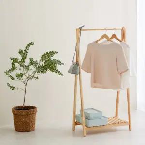 베스트리빙 마호가니 원목 1단 옷걸이 원목 행거