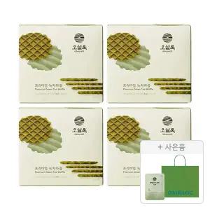 오설록 프리미엄 녹차와플 72g, 4개 + 증정(세작 1입, 1개+ 러닝 쇼핑백(소), 1개)