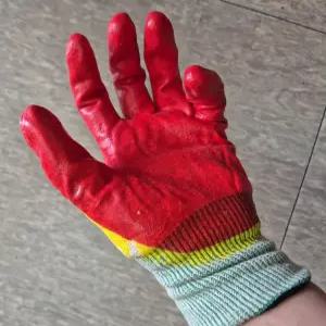 [빛고을] 장갑 아운텍스 망고 이중코팅 장갑 황색 황이중 15G 100개 작업용 줄무늬 소매