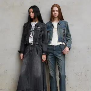 [에고이스트](강남점)[BLUE LABEL] 레이스업 집업데님자켓 (ER3ODZ01)