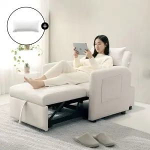 몽글 소파베드 1인용 확장 폴딩형 침대 쇼파 겸용 각도조절 자취방 원룸 생활방수 패브릭