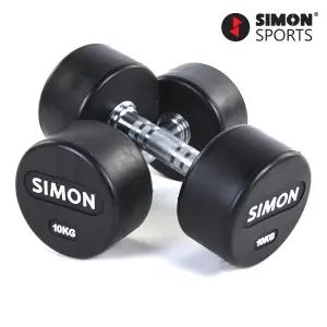 사이먼 아령10kg (2개) 고무 덤벨 헬스장 홈트 근력