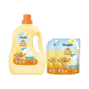 스너글 섬유유연제 실내건조 허거블 선샤인 4L, 1개 + 리필 2.6L, 2개