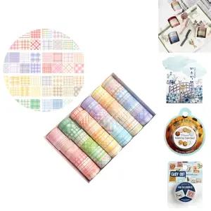 파스텔 체크 마스킹 테이프 60종 세트/종이/마테/컬러/디자인/빈티지/다꾸/재료/용품/컬러/스티커/수제
