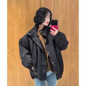 매장정품 제너럴아이디어 UNI 패디드 볼륨 블루종 봄버 점퍼 [BLACK] SBE3U07006