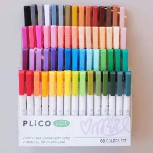 플리코 아크릴 브러쉬펜 패브릭 마카 60색 세트